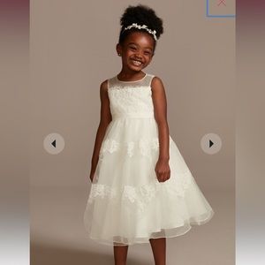 David’s Bridal Lace Illusion Flower Girl Dress